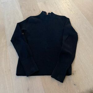 EUC Lunya Mockneck Waffle Knit Top, Black, Sz S